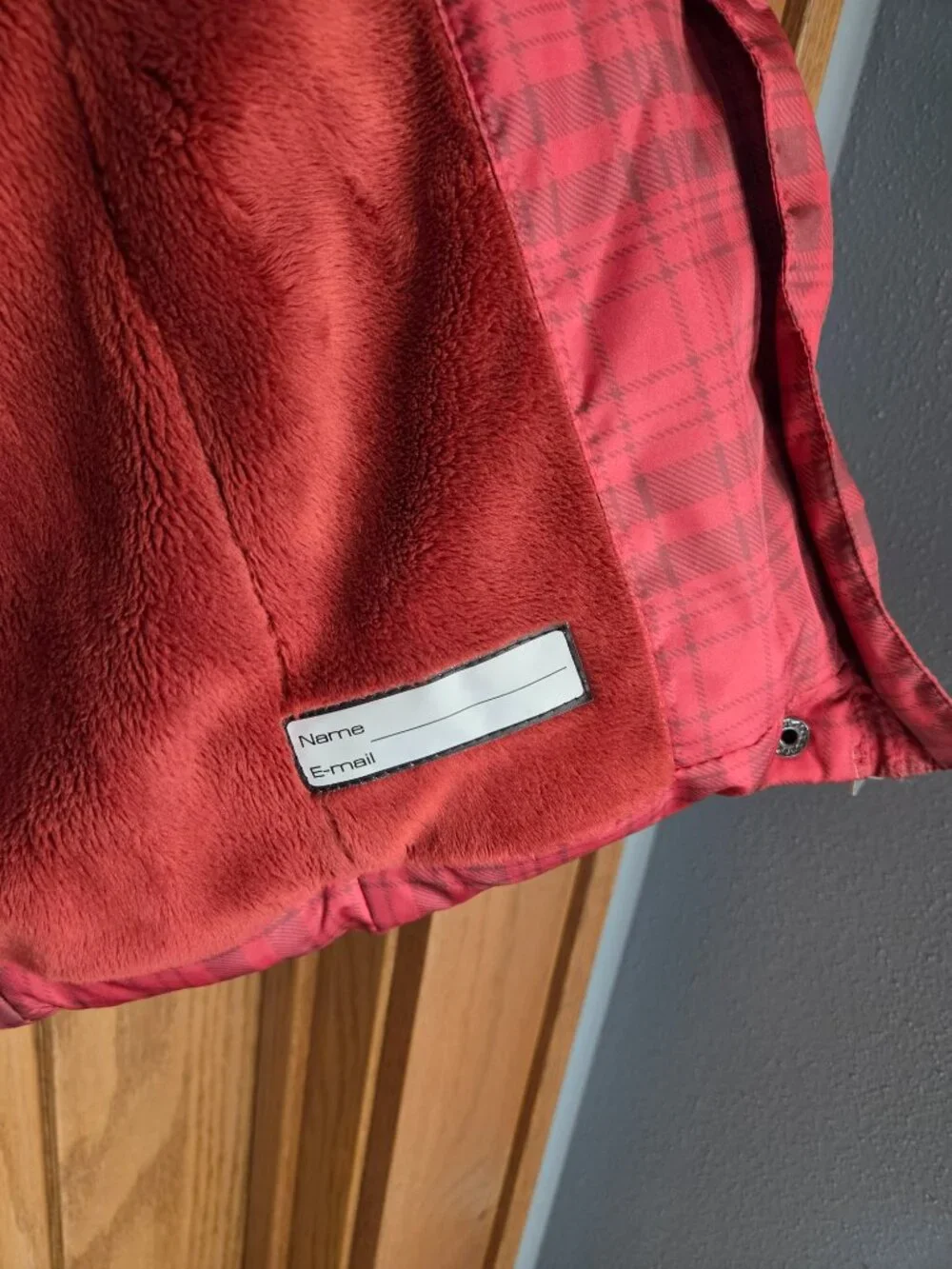 Jonathan Stone Red Plaid Winter Puffer Jacket Girls Large 14/16